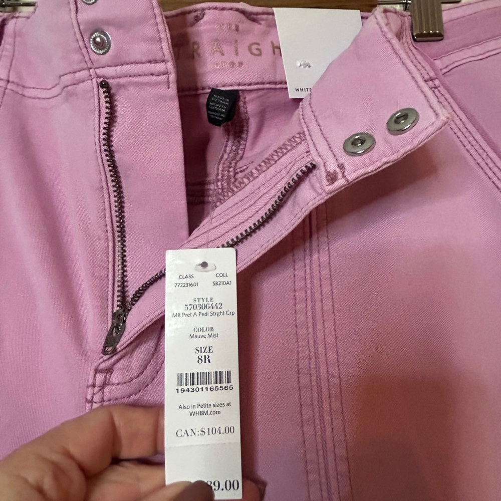 White House Black Market Lilac Cropped Pants - Picture 4 of 6